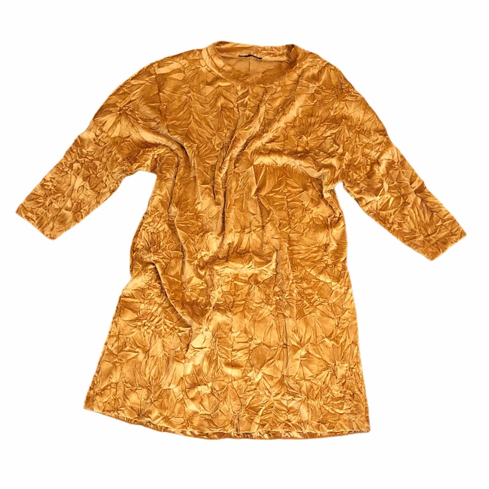 Zara Collection Velvet Crinkle Dress